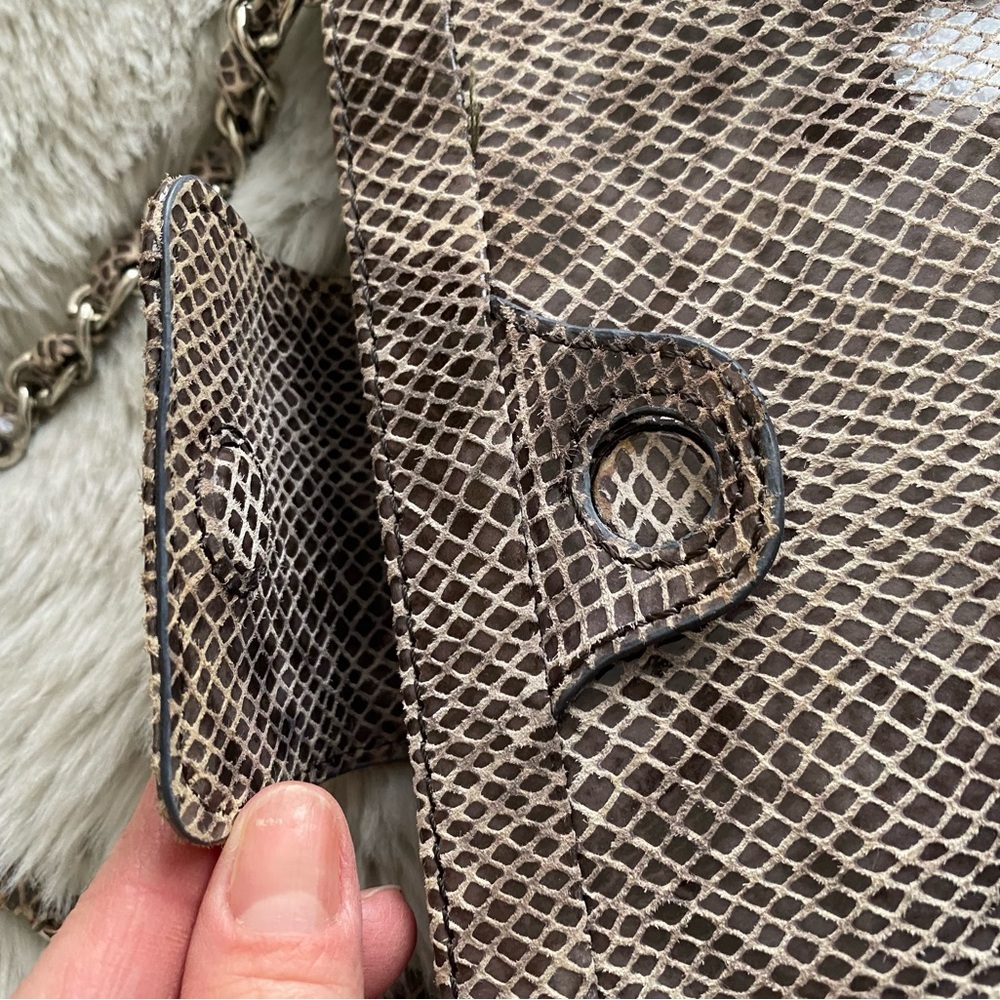 Judith Ripka Leather Python Print Clutch - image 5